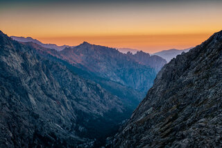 Coucher de soleil sur la vallée de la Restonica